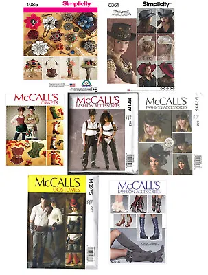 McCALL'S/SIMPLICITY OOP Steampunk Victorian Costume Accessories Patterns ~ UPick • $11.99