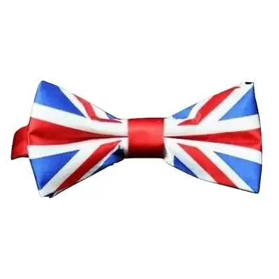 Union Jack Satin Bow Tie    -     UK Seller • £7.99