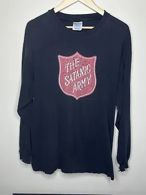 Marilyn Manson Satanic Army Shirt Long Sleeve 90s Rare Distressed Sz XL Band Tee • $799