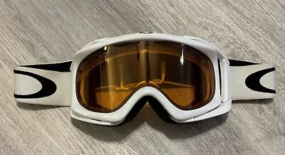 Oakley Canopy Goggles White Frame Mirror Lens Snow Ski Motorcycle Motorcross EUC • $44