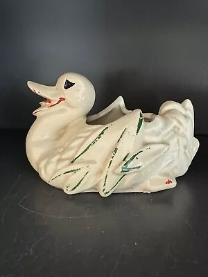 McCoy Swimming Duck Planter W/cold Paint 1950’s USA 7” Long • $45