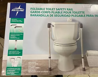 Medline MDS86100RF Foldable Toilet Safety Rail New • $19.99