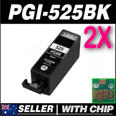 2x Black Ink For CANON PGI-525BK For MG6150 MG6250 MG8150 MG8250 MX885MX715 • $14.30