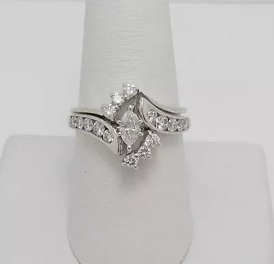 1CT Marquise Diamond Solitaire Engagement Wedding Ring Bridal Set 14K White Gold • $849.99