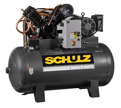 Schulz Air Compressor 7.5hp Single Phase Horiz 80 Gal Tank 30cfm 175 Psi • $3417