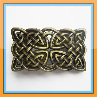 Irish Celtic Knots Gold Cross Mediaval Belt Buckle • $11.99