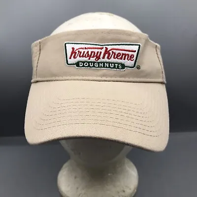 KRISPY KREME DOUGHNUTS DONUTS Embroidered CSE Strapback Visor Cap Beige Employee • $6.50