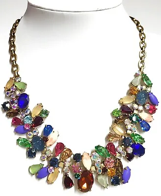 J.Crew Asymmetrical Stone Necklace Multi-Color Light Gold Ox Plating Brass • $109
