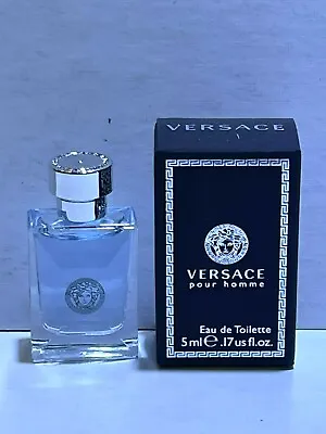 Versace Pour Homme For Men Mini Bottle 0.17 OZ 5 ML Eau De Toilette Splash New • $11.50