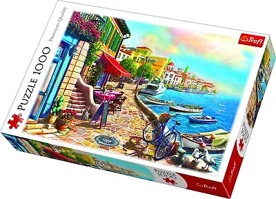 £8.09 • Buy Trefl 1000 Piece Adult Large Painting Sunny Embankment Seaside Jigsaw Puzzle NEW