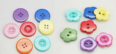 5-10 Buttons Resin Dyed Round Resin Plastic 20-35mm • £2.37