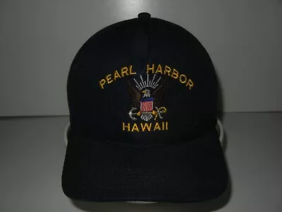 Vtg 90s PEARL HARBOR HAWAII Usa-Made MILITARY NAVY HAT Snapback Baseball Sea Cap • $26.99