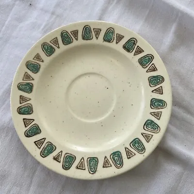 Metlox Navajo Saucer Poppytrail Vernon Turquoise Geometric Rim 6 1/4  Coffee MUG • $6