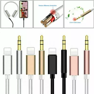 Aux Cable 3.5mm Lead Car Stereo Transfer Audio For Iphone 13 12 11 Pro X XS MAX • £3.45