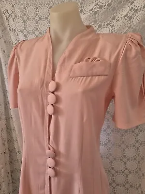 Vintage 1980s Musk Pink Shift Boss Dress Vintage Work Wedding Casual Size 8 • $40