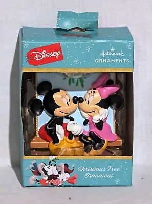 Hallmark Disney MINNIE & MICKEY Mouse Rubbing Noses On Swing Ornament Brand New • $8.99