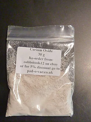 Cerium Oxide Powder 30g - Glass Polishing • £5.05