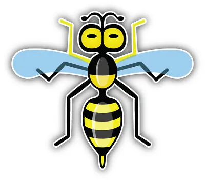 Cartoon Wasp Animal Car Bumper Sticker Decal -  ''SIZES'' • $4.29
