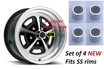 Chevelle Camaro SS Rims Centers Chrome Center Wheel With Bowtie Logo 69-70 SET 4 • $99.99