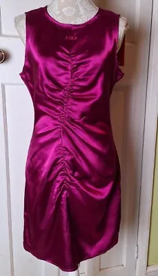 BNWT JJXX Magenta Pink Sleeveless Silky Knee Length Shift Dress - Size M (10) • £4.99