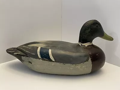 VINTAGE Illinois River Mallard Drake Duck Decoy • $75
