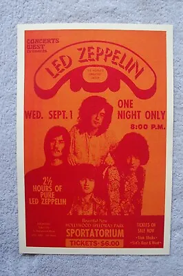 $4 • Buy Led Zeppelin Concert Tour Poster 1971 Hollywood__
