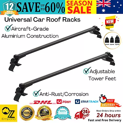 Universal Car Roof Racks Pod Aluminium Cross Bars Adjustable 145cm Black AU • $87.45