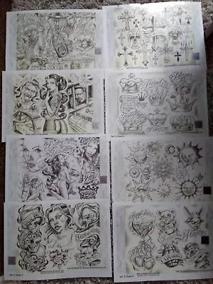 Original Boog Tattoo Flash Set Hip Hop Gangster Chicano Art 16 A3 Laminated • £60