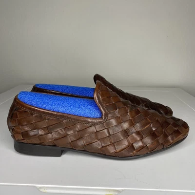 $30 • Buy ZARA Brown Braided Leather LOAFERS Men’s Shoes Sz US 11 EU 44 Woven