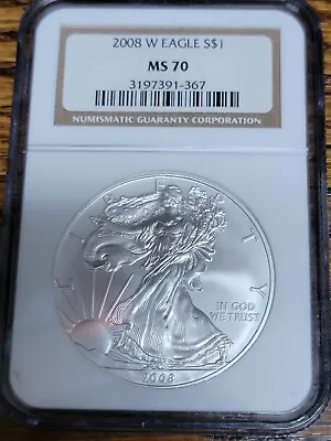 2008 W Reverse 2007 Silver American Eagle Dollar NGC MS70 Error NGC Mislabeled • $1025