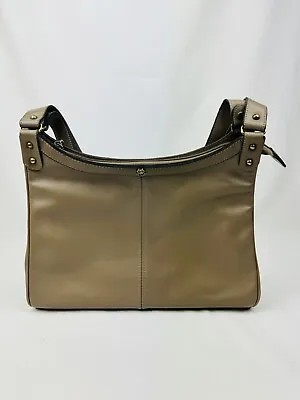 Vintage 1989 John Romain Brown/Sandstone Leather Purse Shoulder Bag USA • $19.99