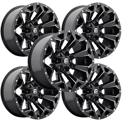 (Set Of 5) Fuel D576 Assault 22x10 6x135/6x5.5  -18mm Black/Milled Wheels Rims • $2695