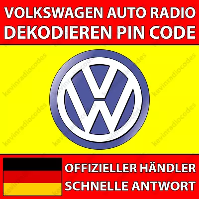 ✅vw Radio Decode Pin Code Touran Caddy Up Touareg Caddy Rns 315 510 Rcd 510✅ • $5.31