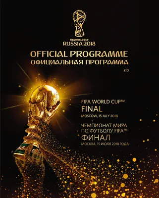 £8.99 • Buy WORLD CUP FINAL 2018 PROGRAMME RUSSIA France Croatia