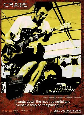 Little Dave Teague Of THE DICKIES - CRATE VOODOO AMPS - 2004 Print Advertisement • $5.95