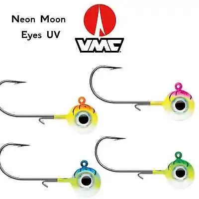 Jig Head Fishing Hooks - VMC Neon Moon Eyes 10pc Holo Eyes All Sizes Bait Lure • $21.76