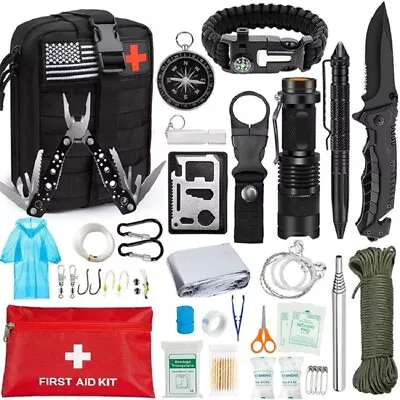 43Pcs Emergency Equipment SOS Gear Kit Survival Outdoor Camping Tool First Aid • $83.59