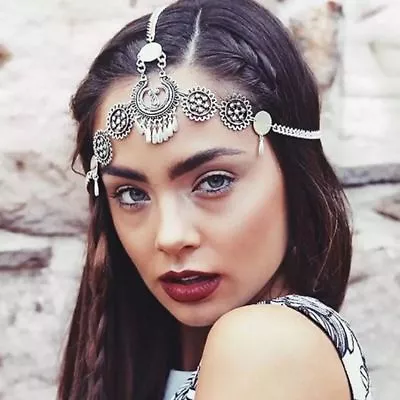 £3.99 • Buy Bohemian Retro Women Drop Head Chain Jewelry Forehead Dance Headpiece Hair Band