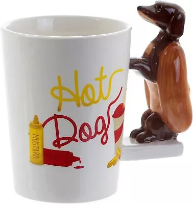 Hot Dog Sausage Dog 3d Handle Coffee Mug Cup New In Gift Box • £8.95