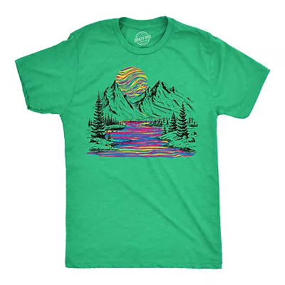 Mens Funny T Shirts Rainbow River Cool Nature Graphic Tee For Men • $9.50