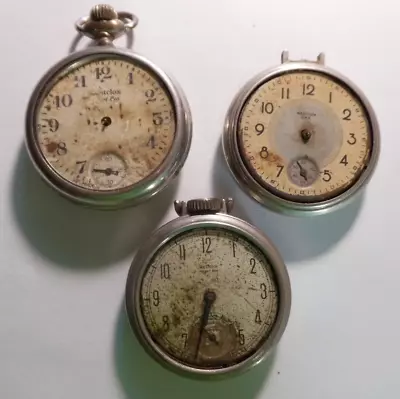 3 Vintage Westclox Pocket Watches 1960's? 4 Parts 1 Dax 2 Pocket Ben Lot# A82 • $15