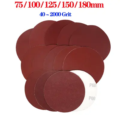 Red Hook And Loop Sanding Disc Orbital Sandpaper Pad 40~2000 Grit 3 4 5 6 7 Inch • $1.99