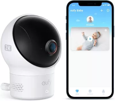 Eufy Video Baby Monitor 22K Wi-Fi Security Camera AI Cry Detection Night Vision • $69.99