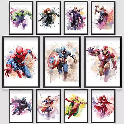 Marvel Avengers Water Colour Wall Art Poster Print • £12.99