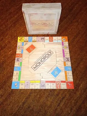 Hasbro Monopoly Rustic Wood  Wooden Board Game Incomplete Board And Box Only • $9.99