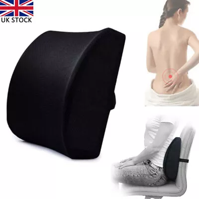 Home Car Office Seat Waist Pillow Memory Foam Lumbar Back Pain Support Cushion • £8.80