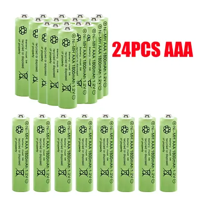 24PCS 1.2V AAA Rechargeable Batteries 1800mAh Battery Charger Lot • $9.45