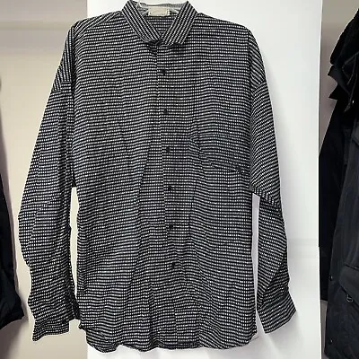 Gianni Versace Men’s Long Sleeve Shirt Cotton Sz M 48 Black White “3” Vintage • $255