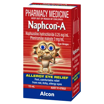 Naphcon-A Eye Drops 15mL Fast Comfortable Allergy Relief Red Itchy Eyes • $12.78