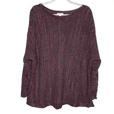 J Jill Pure Jill Womens Size PXL Petite Sweater Boxy Maroon Purple Long Sleeve • $27.99